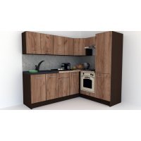 Bucatarie de Colt GENA NEW 5 DR. 170-220, Cu Corp de Cuptor, Wenge / Decor K004